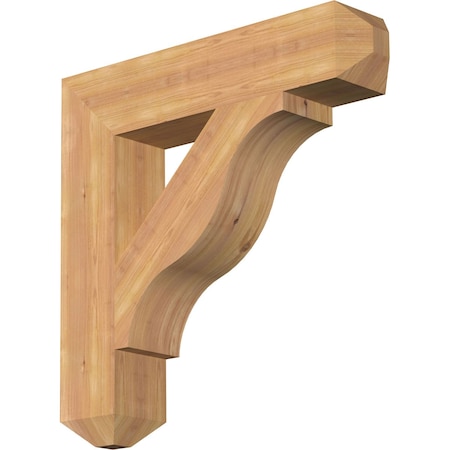Ekena Millwork Funston Craftsman Smooth Bracket, Western Red Cedar, 5 1/2"W x 28"D x 28"H BKT06X28X28FST04SWR
